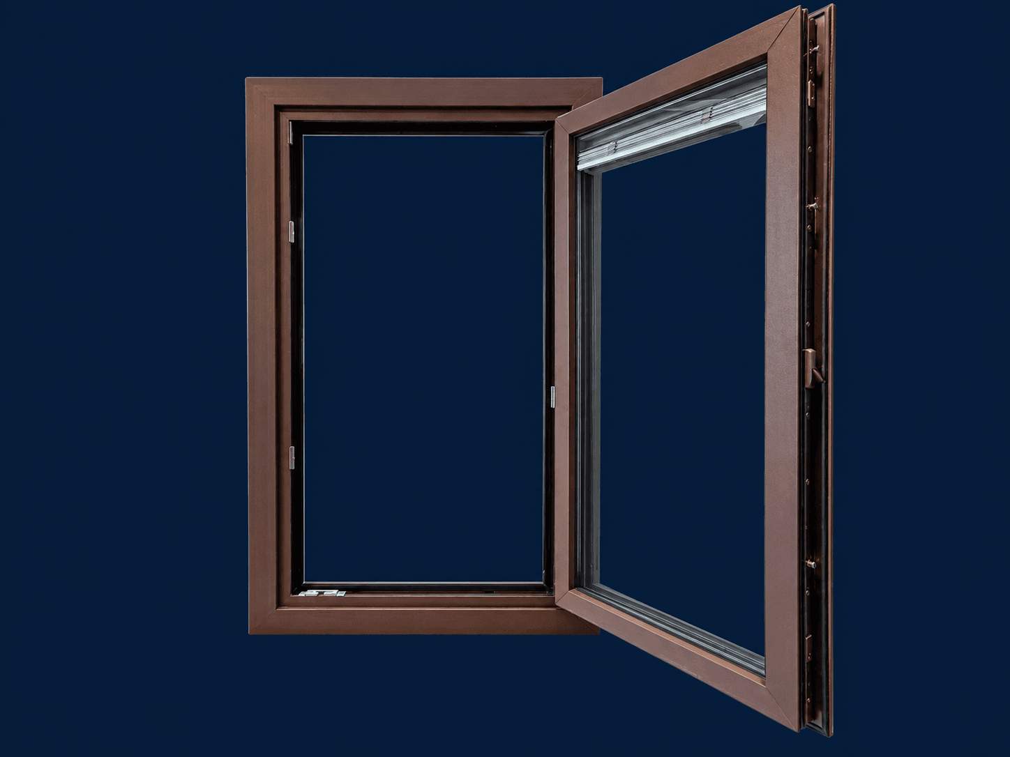 Janela Oscilo-batente Elegance — Janela oscilo-batente (duas aberturas) em PVC, linha Elegance